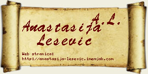 Anastasija Lešević vizit kartica
